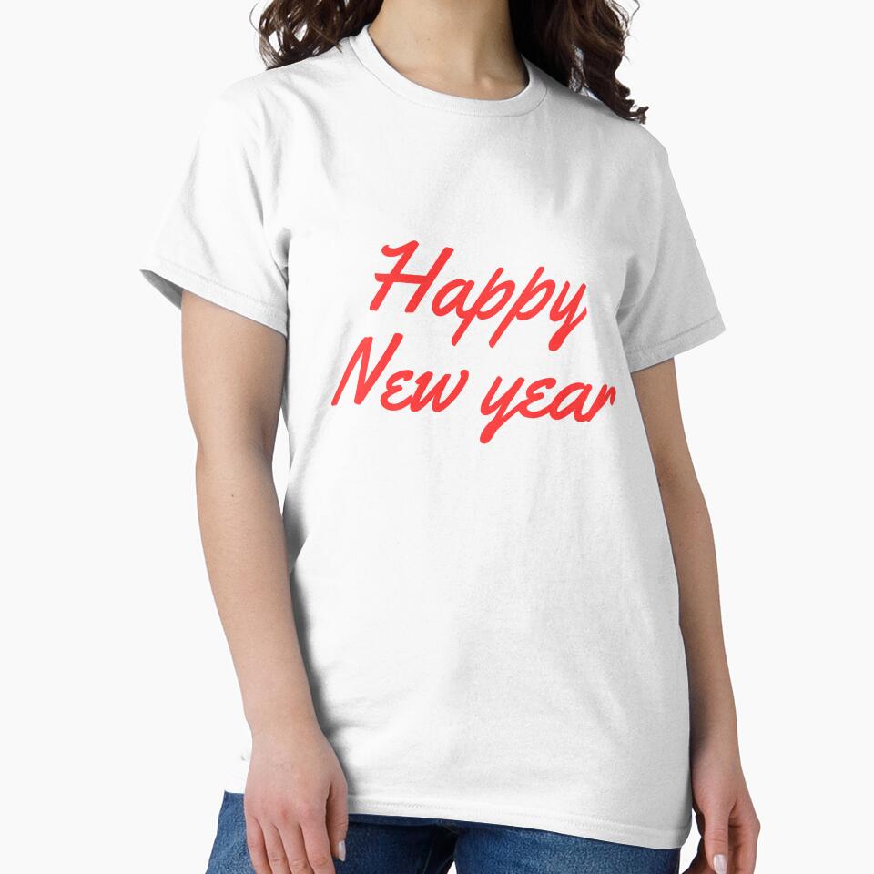 Happy New Year Bold Red Script Typography by Uceepeace T-Shirts, Hoodie, Sweatshirt | BlankRebels.com (Image 2)
