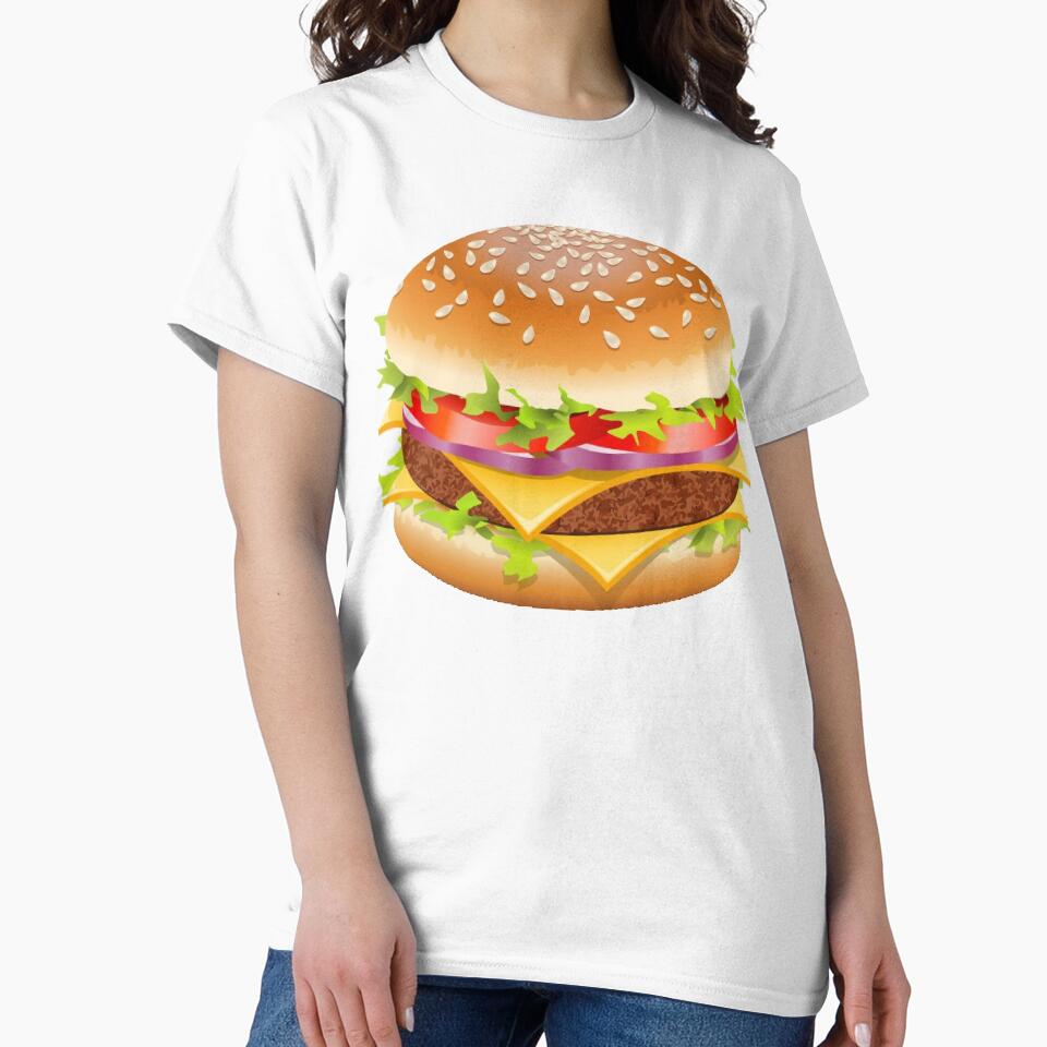 Cute Hamburger Illustration - Fast Food Cartoon Art by vekotpu T-Shirts, Hoodie, Sweatshirt | BlankRebels.com (Image 2)