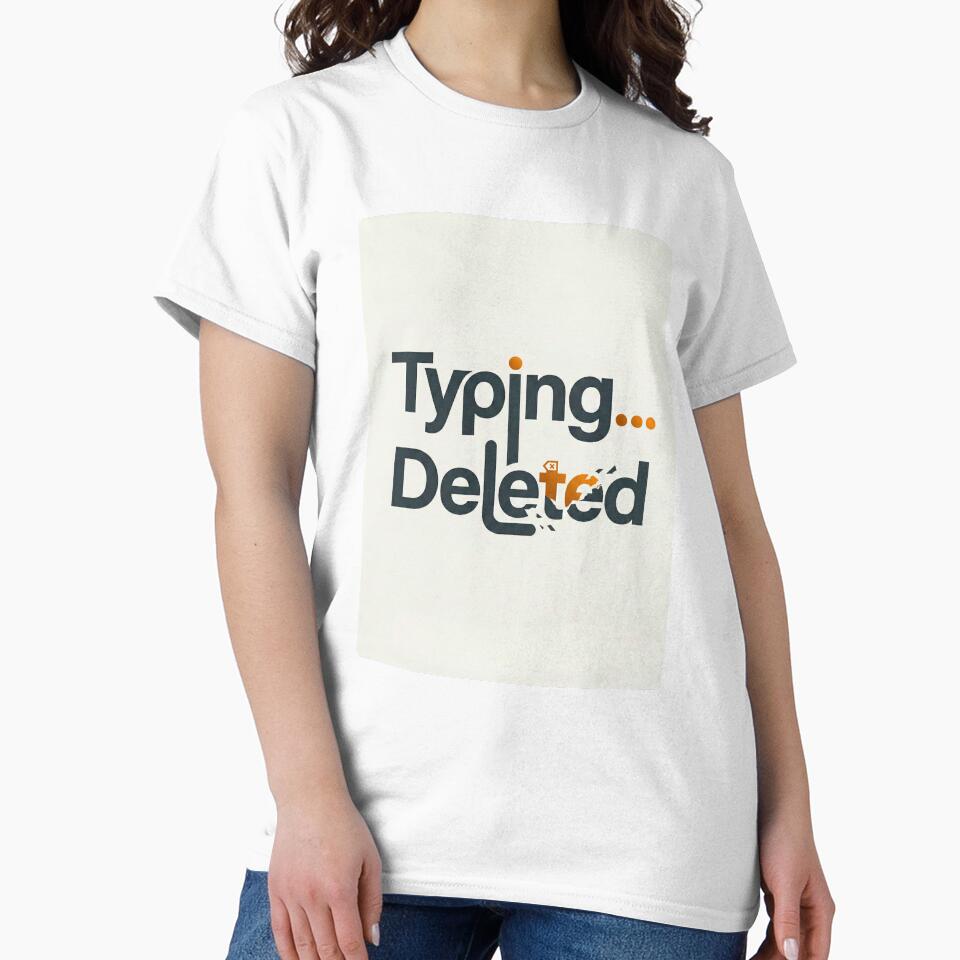 Typing Deleted Overthinking Art | Funny Introvert Texting Anxiety Typography by ZyricZyric T-Shirts, Hoodie,... (Image 2)