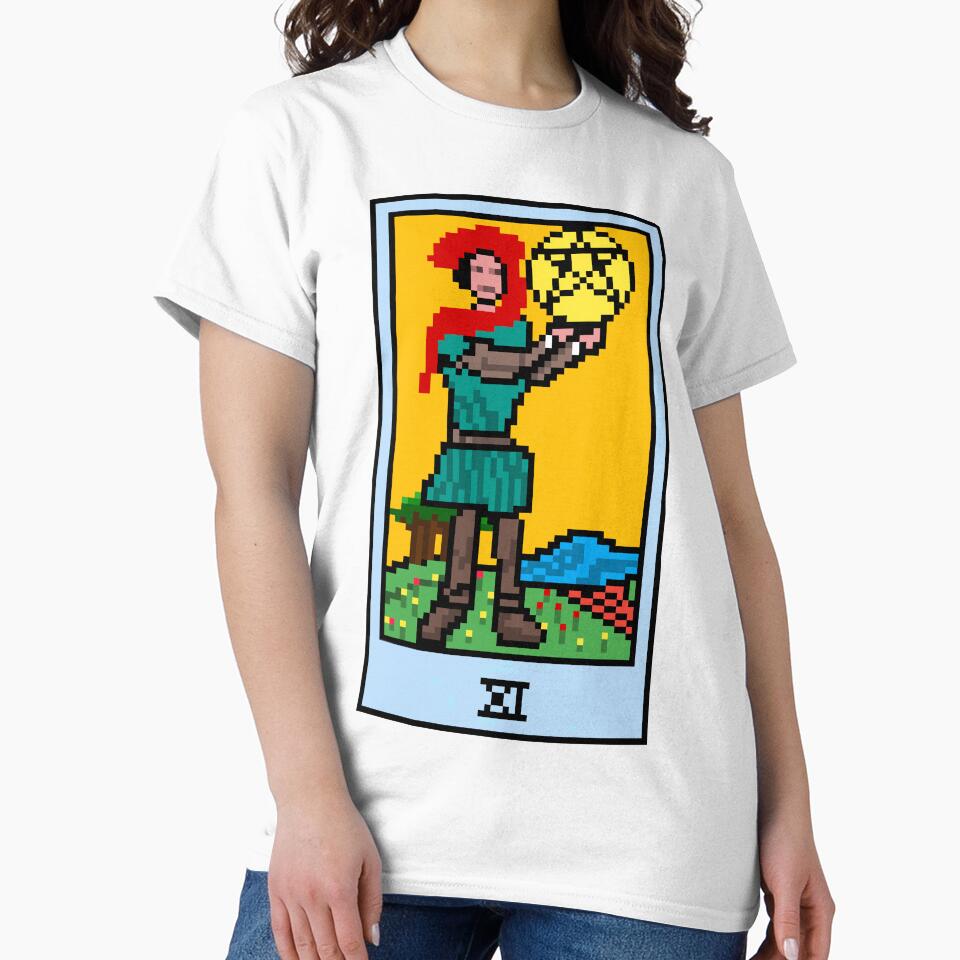 Wait, is this pixel art tarot? Yellow - Minor Arcana 'Page of Pentacles' (Design for T-shirt, stickers and... (Image 2)