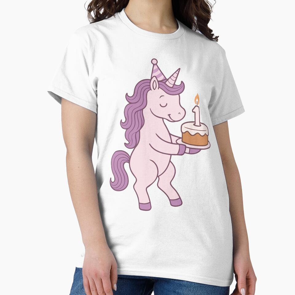 Vintage Purple Unicorn Birthday Cake Retro 1st Birthday by stylishdzign T-Shirts, Hoodie, Sweatshirt (Image 2)