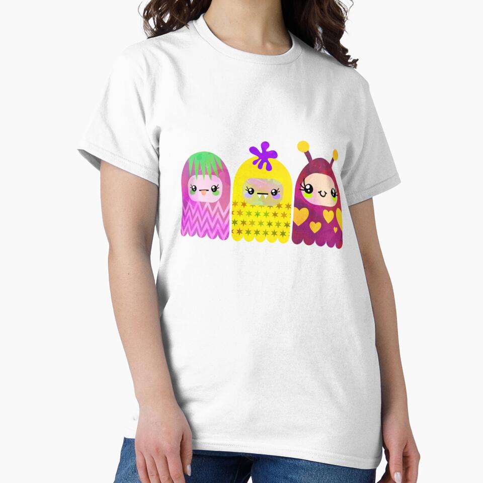 Cute Multicolor Kawaii Alien Dolls by CreativeCranium T-Shirts, Hoodie, Sweatshirt | BlankRebels.com (Image 2)