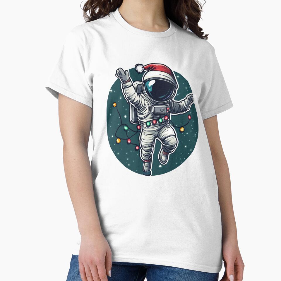 Astroanut Christmas Sticker by NicolasGlowArt T-Shirts, Hoodie, Sweatshirt | BlankRebels.com (Image 2)