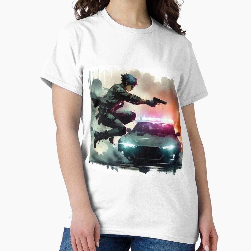 Cyberpunk Woman Detective neo noir by RESToRAPTOR T-Shirts, Hoodie, Sweatshirt | BlankRebels.com (Image 2)