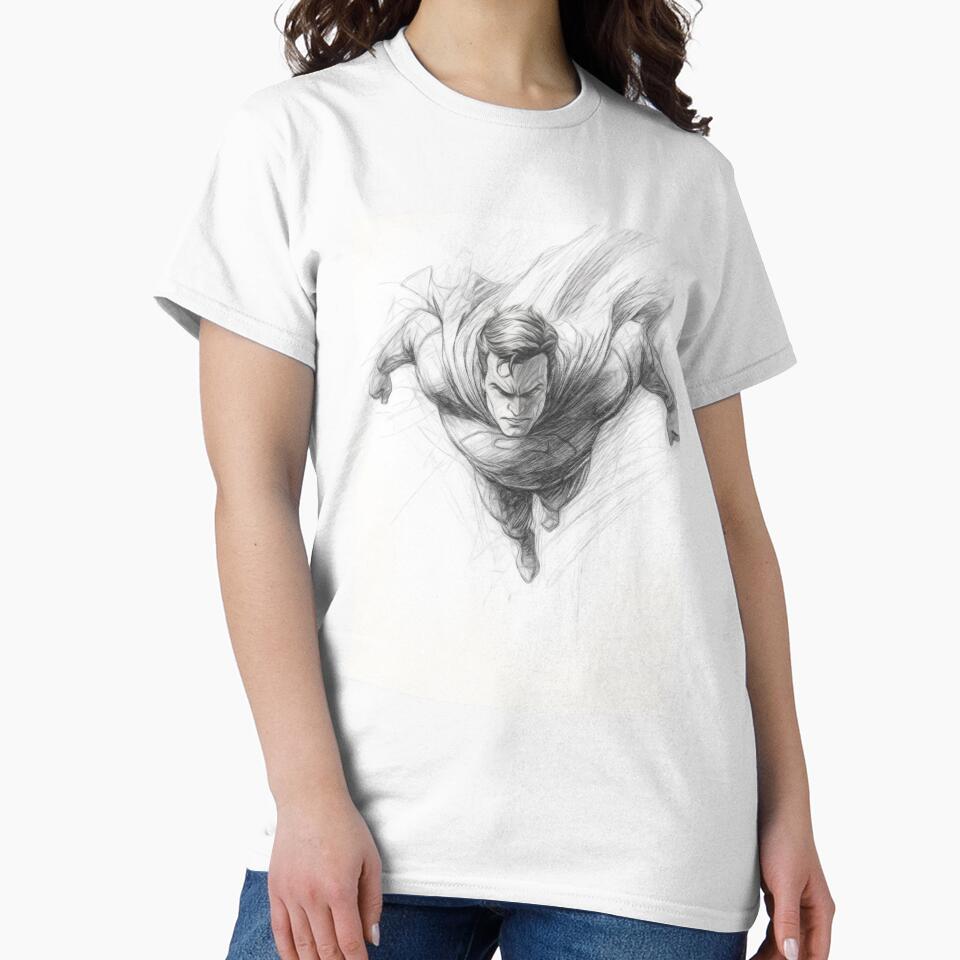 Dynamic Superhero Sketch by Leon Woods Pencil Art T-Shirts, Hoodie, Sweatshirt | BlankRebels.com (Image 2)