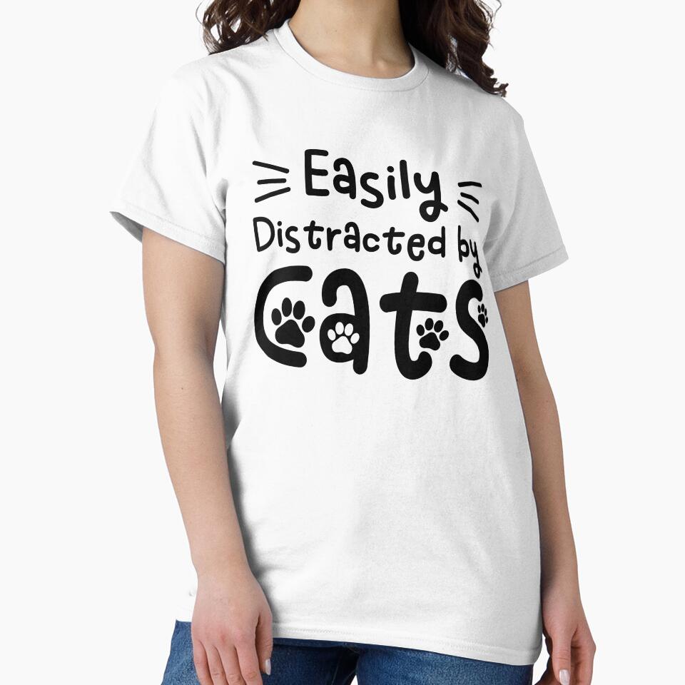Easily Distracted by Cats Cat Lover Pet Parent Kitty Lover by gunaone-design