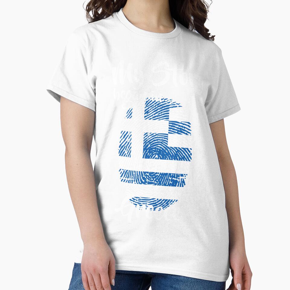 My story began in Greece Flag Fingerprint DNA Greek by PartyShirts1