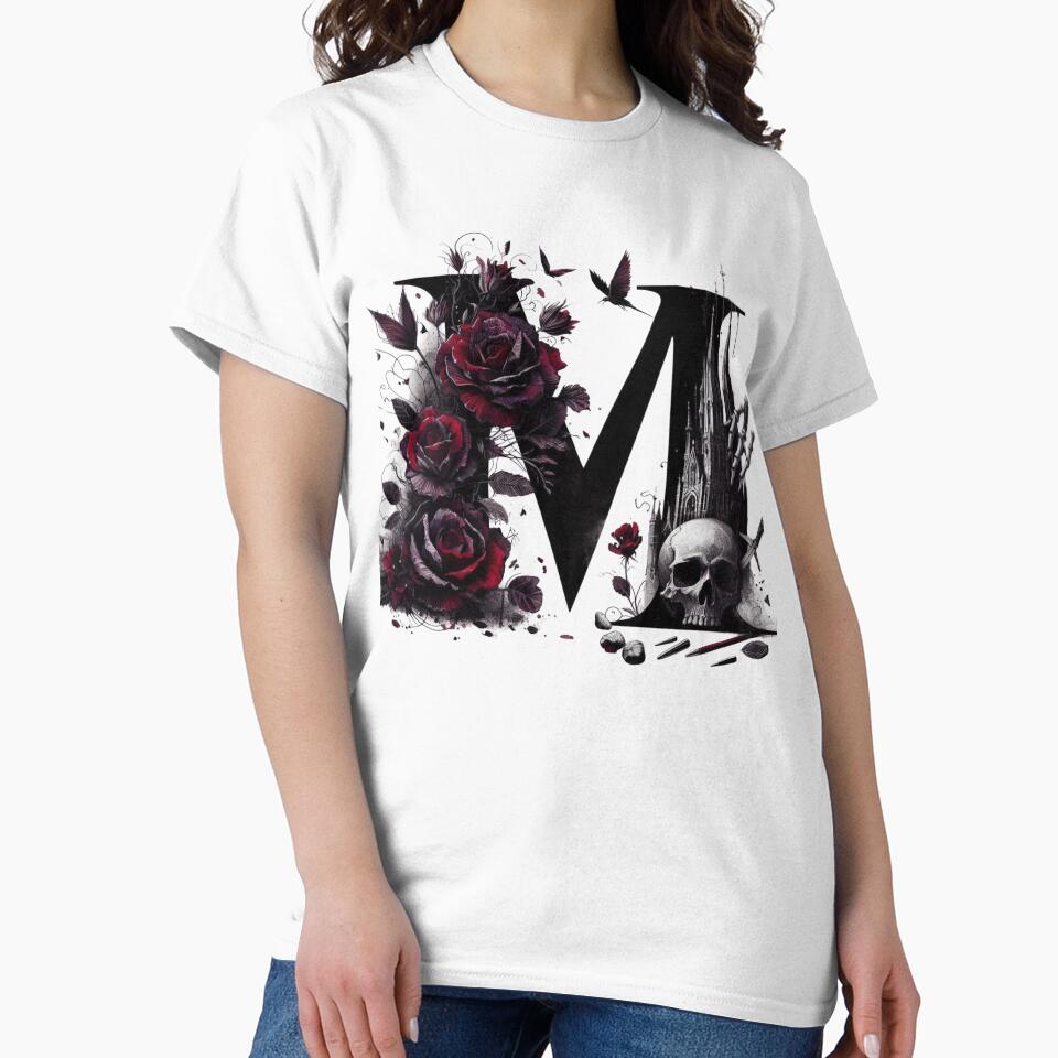 Gothic Halloween Skull and Roses M by CultDigHoriz T-Shirts, Hoodie, Sweatshirt | BlankRebels.com (Image 2)