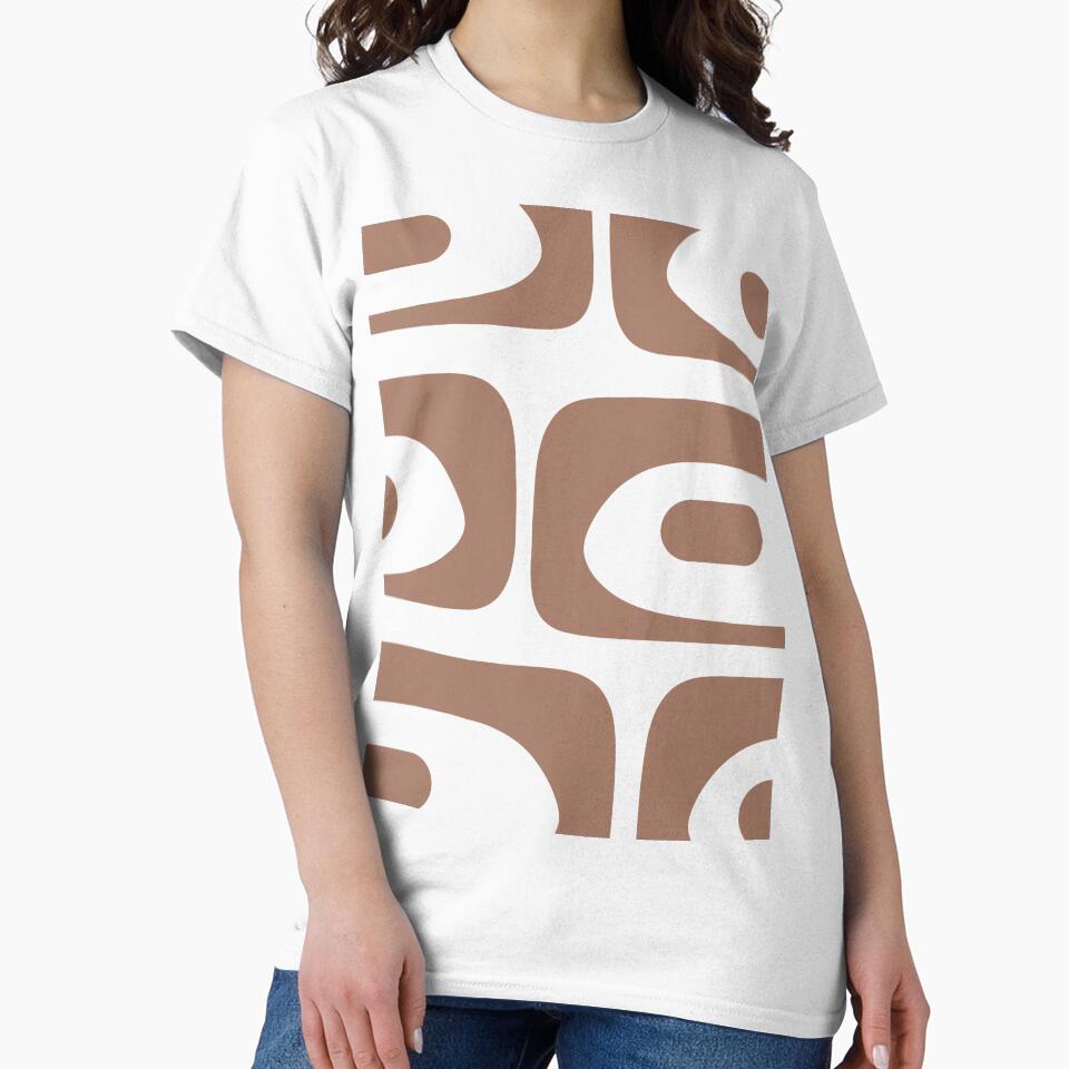 Mid Century Modern Abstract Piquet Pattern in Mocha Brown and White by kierkegaard T-Shirts, Hoodie, Sweatshirt (Image 2)