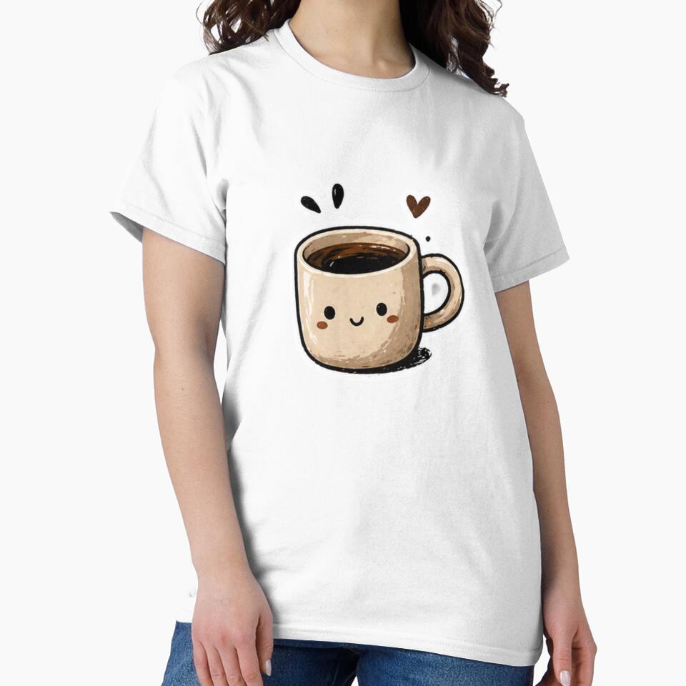 Cute Kawaii Coffee Cup Sticker – Happy Coffee Lover Cartoon Mug by WeirdSketcher