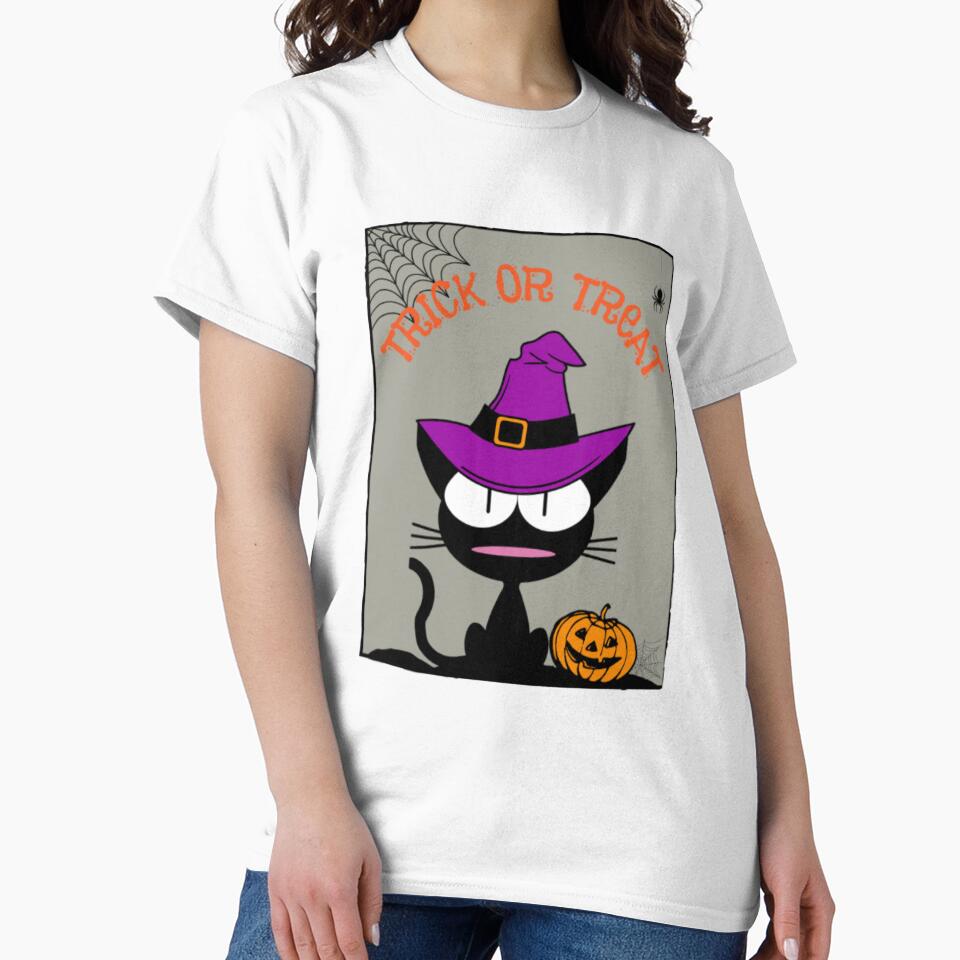 Trick Or Treat With a Black Cat by LMoonDesigns T-Shirts, Hoodie, Sweatshirt | BlankRebels.com (Image 2)