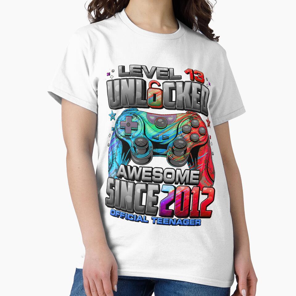 Level Thirteen Unlocked Gamer Awesome Since Twelve T-Shirts, Hoodie, Sweatshirt