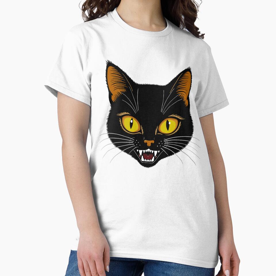 Scary Halloween Cat - Black Cat by Really Bad Art T-Shirts, Hoodie, Sweatshirt | BlankRebels.com (Image 2)