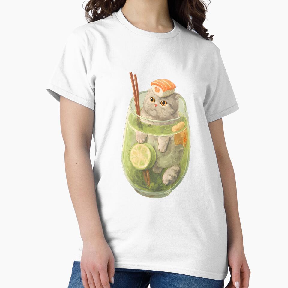 Sushi Cat in a Matcha Drink – Kawaii Scottish Fold by Kawaii Drops T-Shirts, Hoodie, Sweatshirt | BlankRebels.com (Image 2)