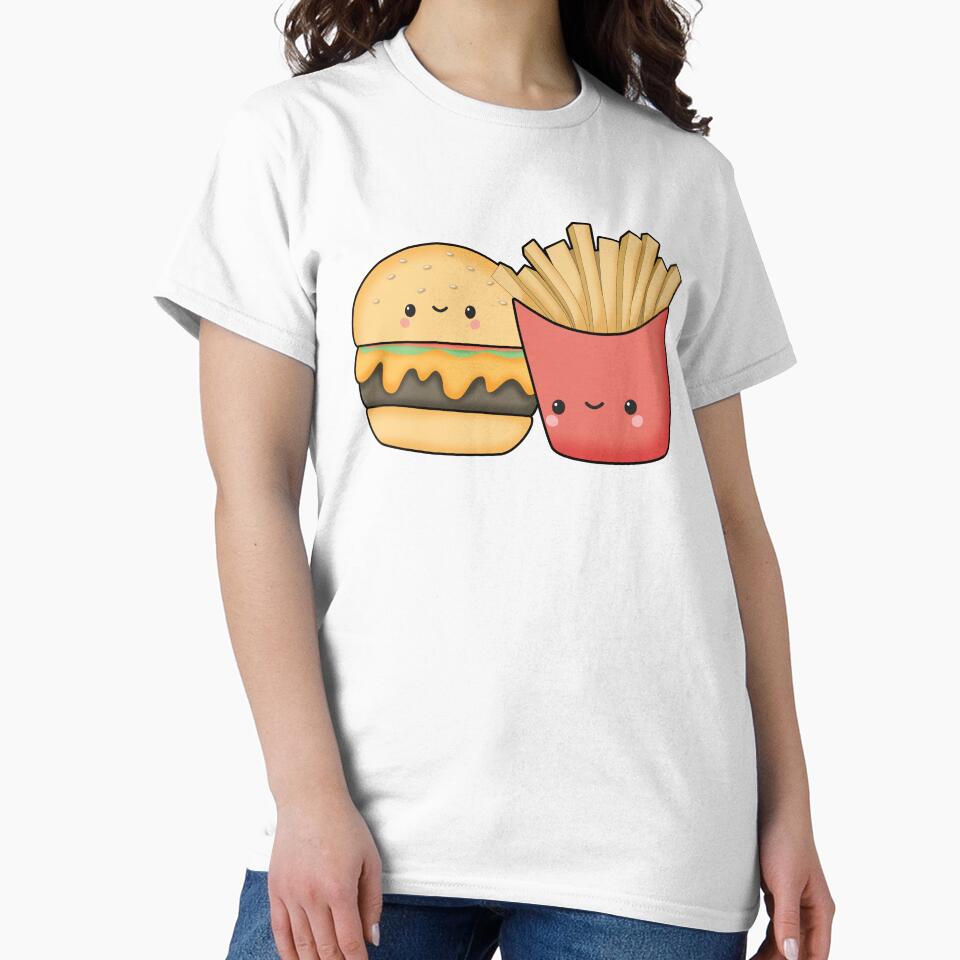 Kawaii Burger and Fries by darklanterndsn T-Shirts, Hoodie, Sweatshirt | BlankRebels.com (Image 2)