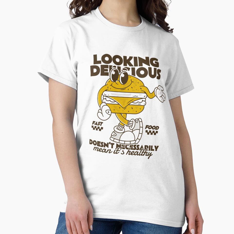 Looking delicious doesn't necessarily mean it's healthy. Burger mascot character by adipra T-Shirts, Hoodie,... (Image 2)