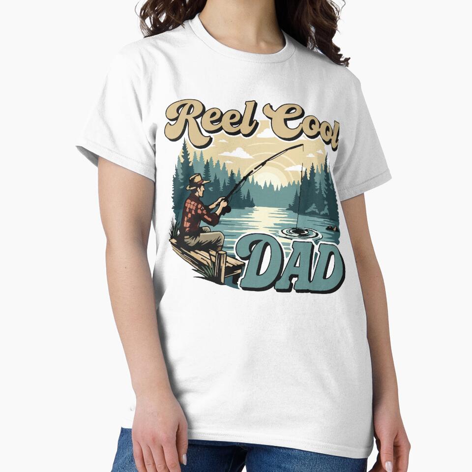 Reel Cool Dad | Funny Vintage Fishing Father's Day Gift by amersoliman3 T-Shirts, Hoodie, Sweatshirt (Image 2)