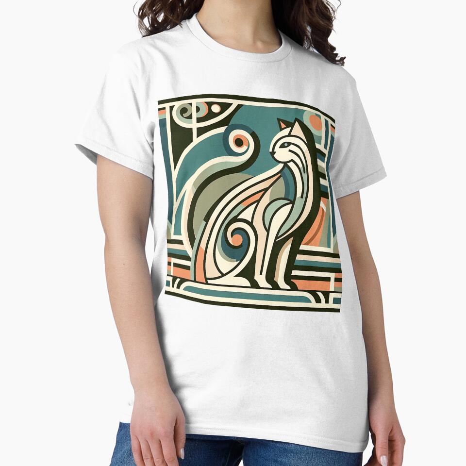Art Deco Cat Elegance by JoeysPODShop