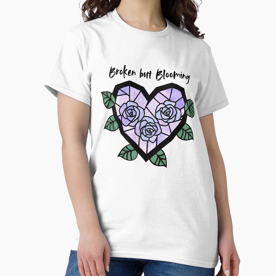 Broken but Blooming Stained Glass Heart by PettyPotion33 T-Shirts, Hoodie, Sweatshirt | BlankRebels.com (Image 2)