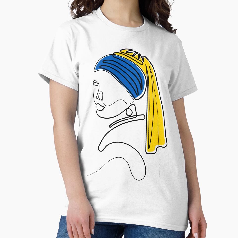 Pearled Girl | One Line Drawing | One Line Art | Minimal | Minimalist by One-Line-Artist T-Shirts, Hoodie,... (Image 2)