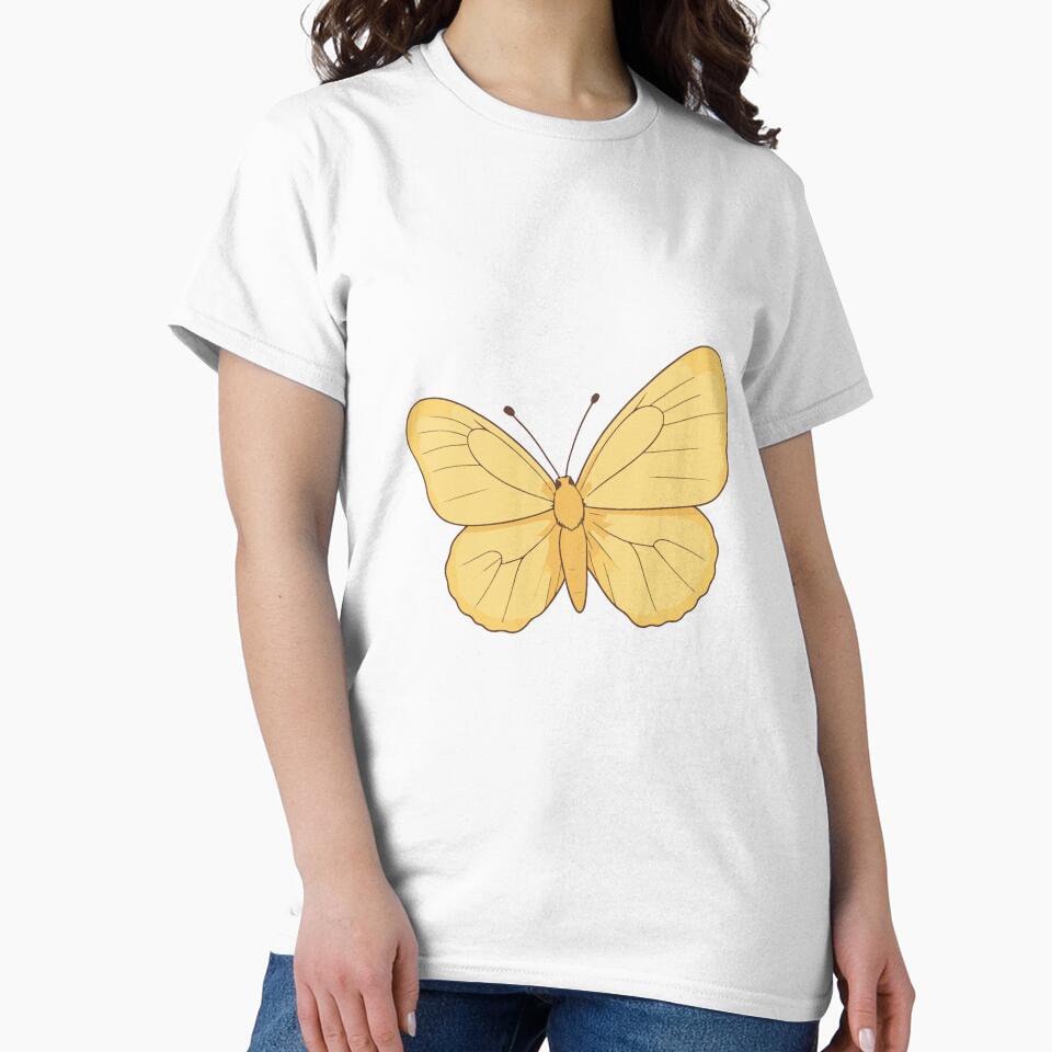 Cute Kawaii Yellow Butterfly by Atlantico54 T-Shirts, Hoodie, Sweatshirt | BlankRebels.com (Image 2)