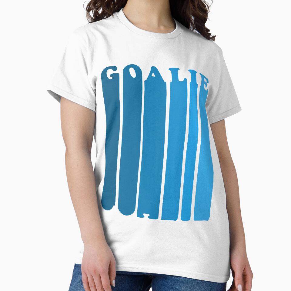 Retro 1970's Style Hockey Goalie Silhouette T-Shirt Goalie Soccer Hockey Sport Lacrosse by arcadetoystore