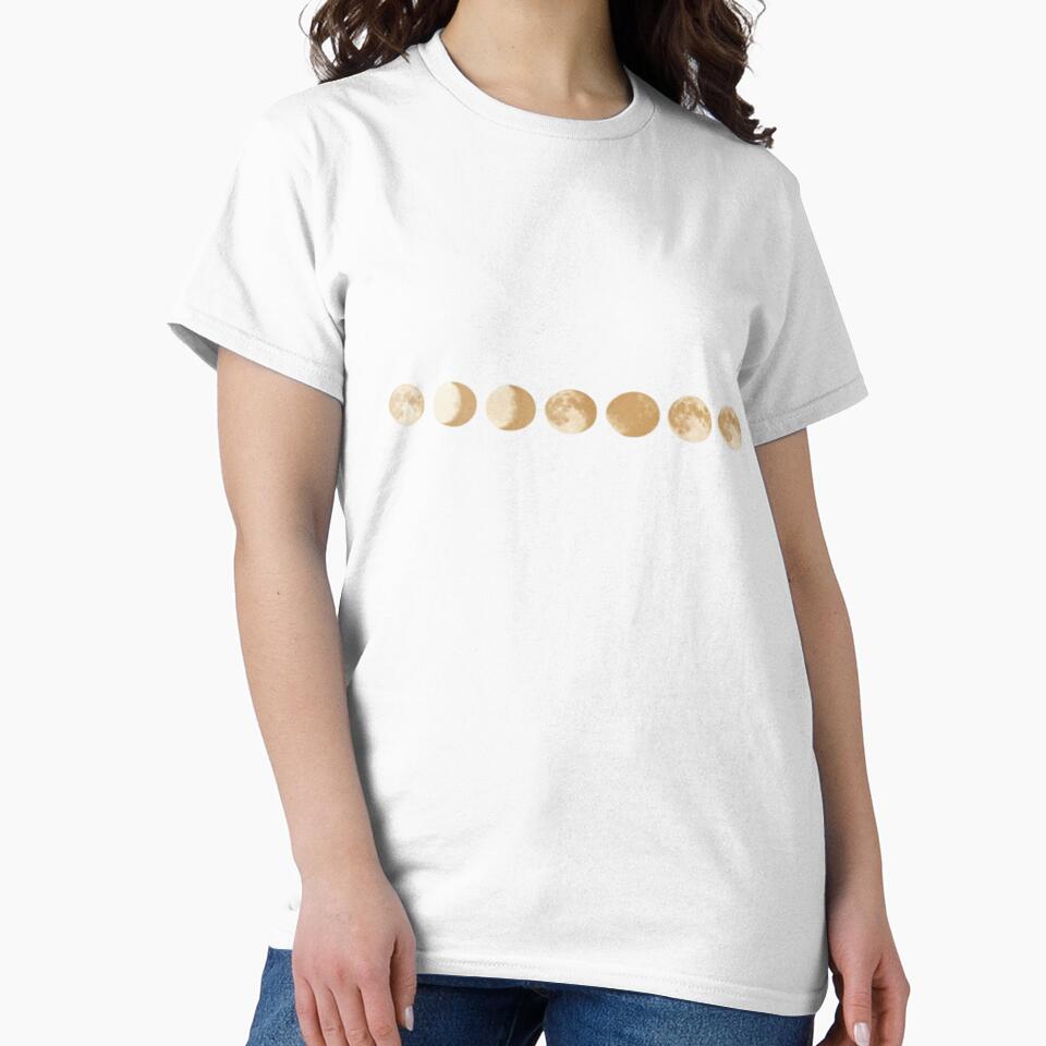 Lunar Cycle – Golden Moon Phases on Minimalist Background by Cristhian Almanza T-Shirts, Hoodie, Sweatshirt (Image 2)