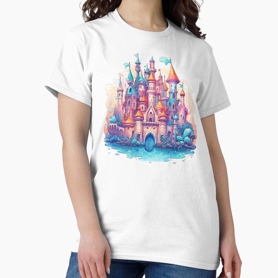 Vivid Painterly Ocean Castle by UtterlyCutterly T-Shirts, Hoodie, Sweatshirt | BlankRebels.com (Image 2)