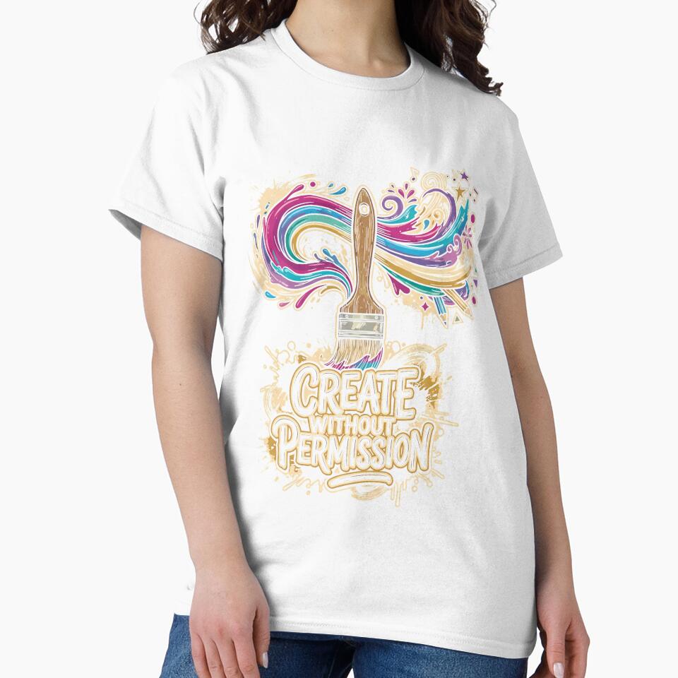 Create Without Permission – Vibrant Artistic Freedom Retro Design by DesignDoodleArt