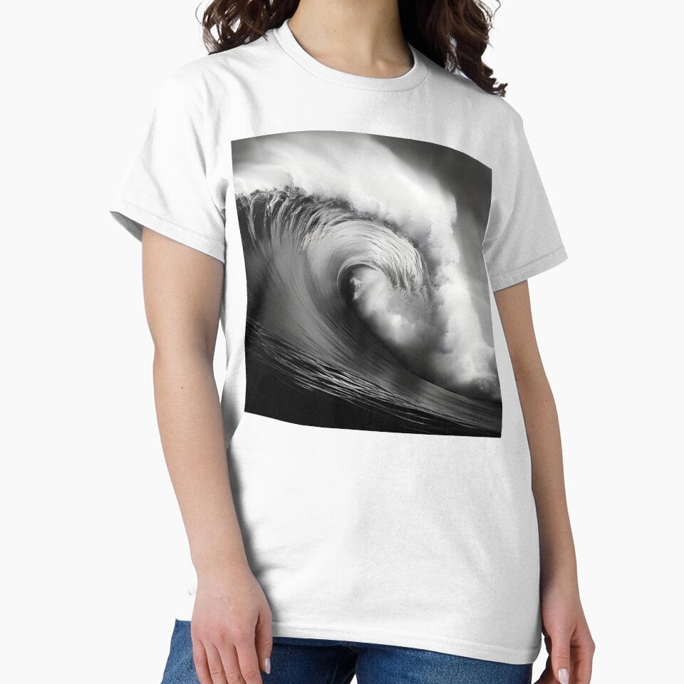 black and white ocean wave breaking by dcrc T-Shirts, Hoodie, Sweatshirt | BlankRebels.com (Image 2)