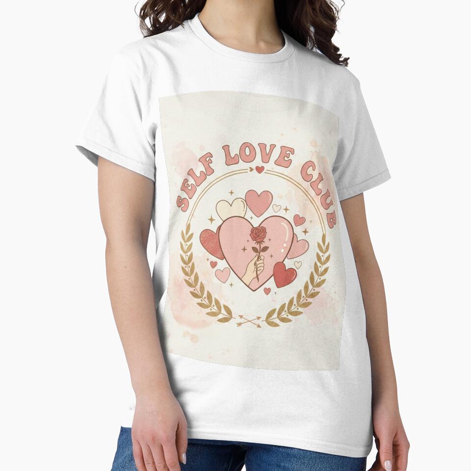 Self Love Club – Valentine’s Day Gift for Yourself | Self Care Aesthetic Design by Fandom Universe T-Shirts,... (Image 2)