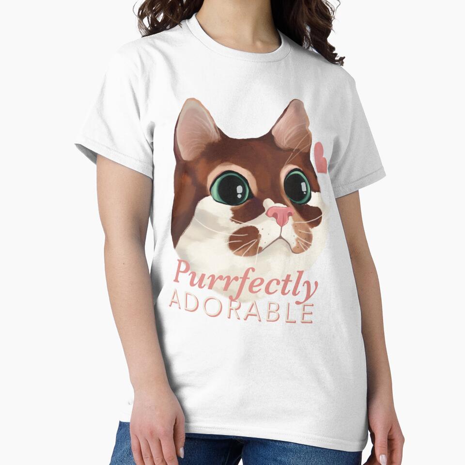 Purrfectly Adorable - Cute Cat by ryska-studio T-Shirts, Hoodie, Sweatshirt | BlankRebels.com (Image 2)