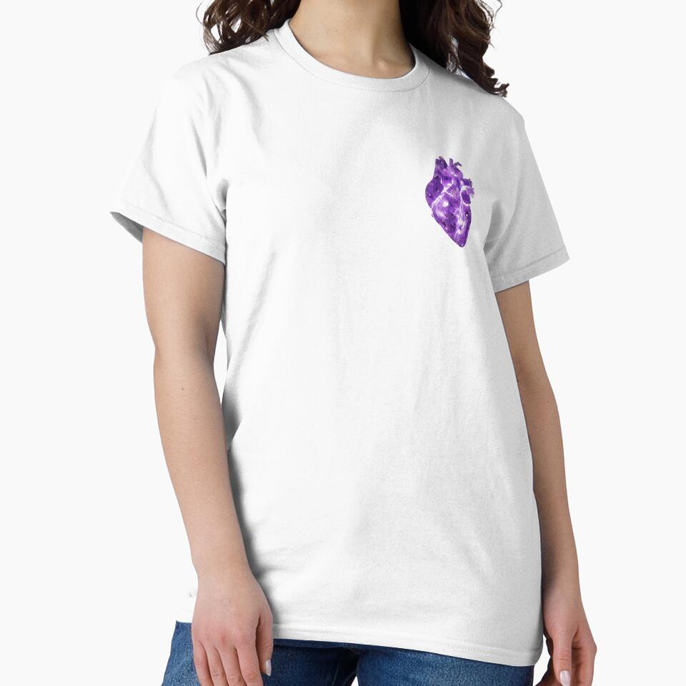 Amethyst Crystal Heart - Anatomical Purple Gemstone Soul Art by Maclaw200d T-Shirts, Hoodie, Sweatshirt (Image 2)