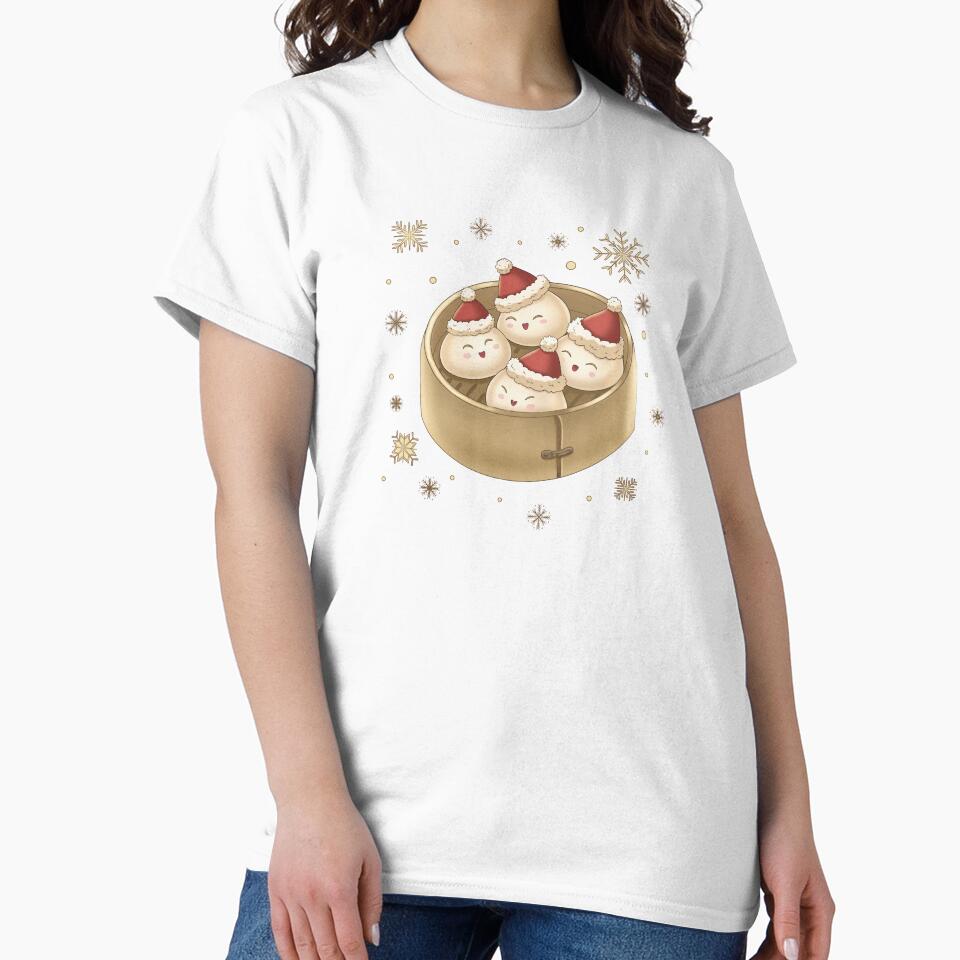 Cute Christmas Dumplings | Smiling Santa Hat Food Design by Xatutik.art
