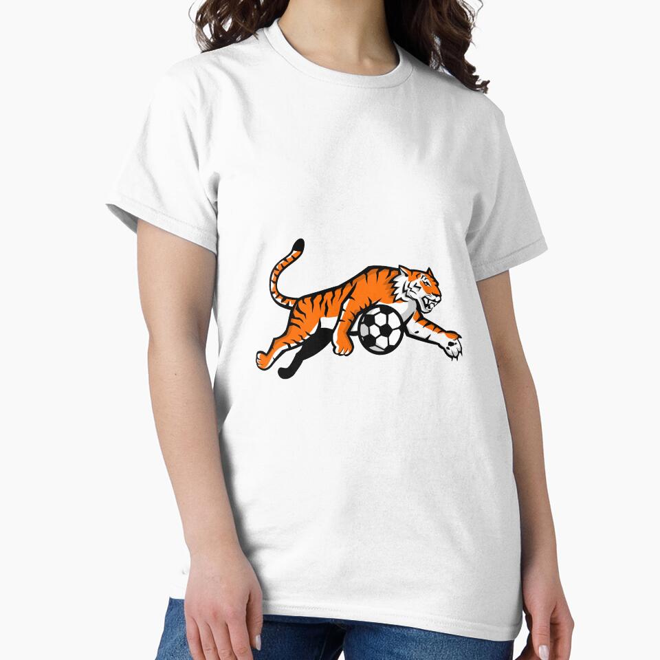 Tiger Jumping Soccer Ball Mascot by patrimonio