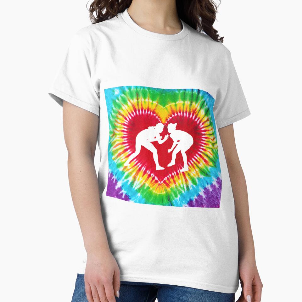 Wrestling Heart Shape Tie Dye Art by MobertsonArt T-Shirts, Hoodie, Sweatshirt | BlankRebels.com (Image 2)
