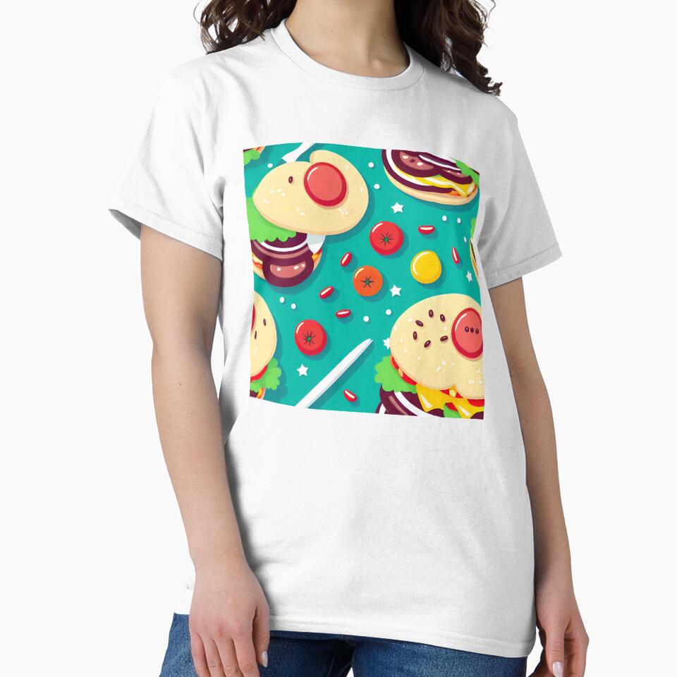 Delicious Burger Food Abstract Pattern by Artilize T-Shirts, Hoodie, Sweatshirt | BlankRebels.com (Image 2)