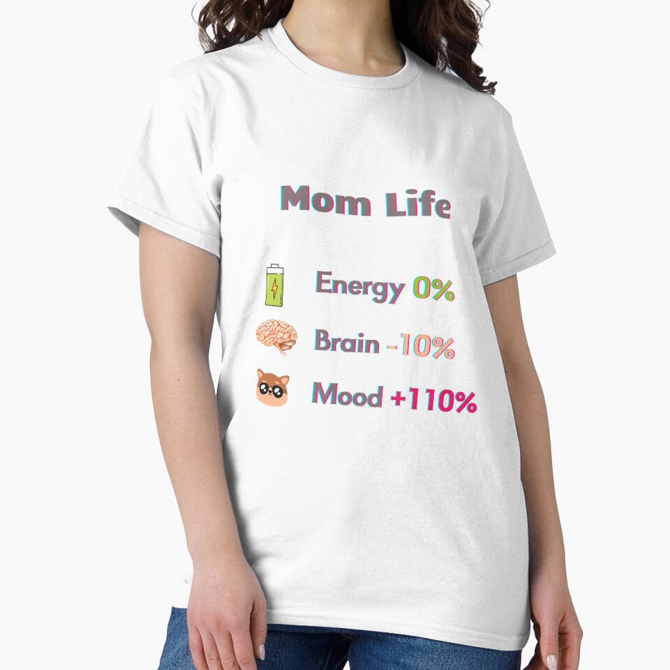 Mom Life Tote Bag – Energy 0%, Brain -10%, Mood +110% Funny Mom Quote by Giota29 T-Shirts, Hoodie, Sweatshirt (Image 2)