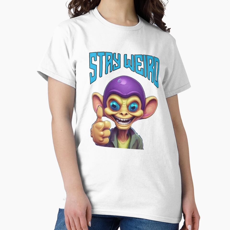 Stay Weird Alien - Cool Cartoon Alien by LMoonDesigns T-Shirts, Hoodie, Sweatshirt | BlankRebels.com (Image 2)