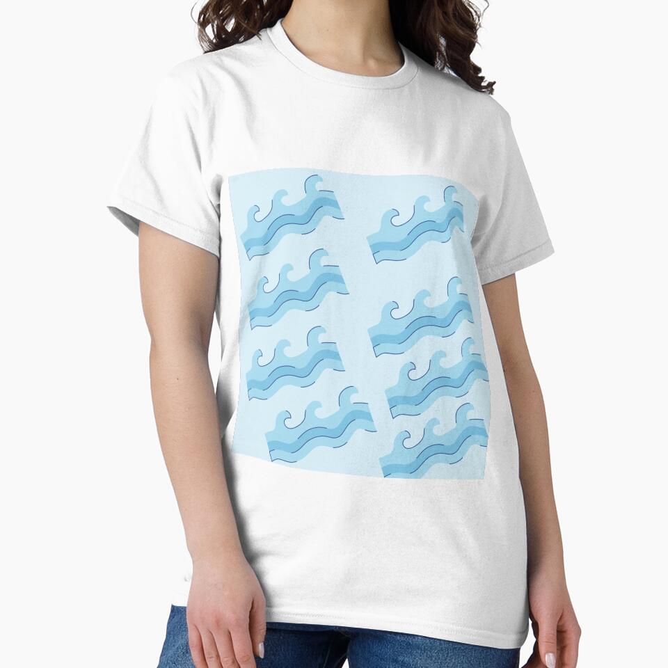 Ocean Bathmat Blue Waves by mimosadesigns T-Shirts, Hoodie, Sweatshirt | BlankRebels.com (Image 2)