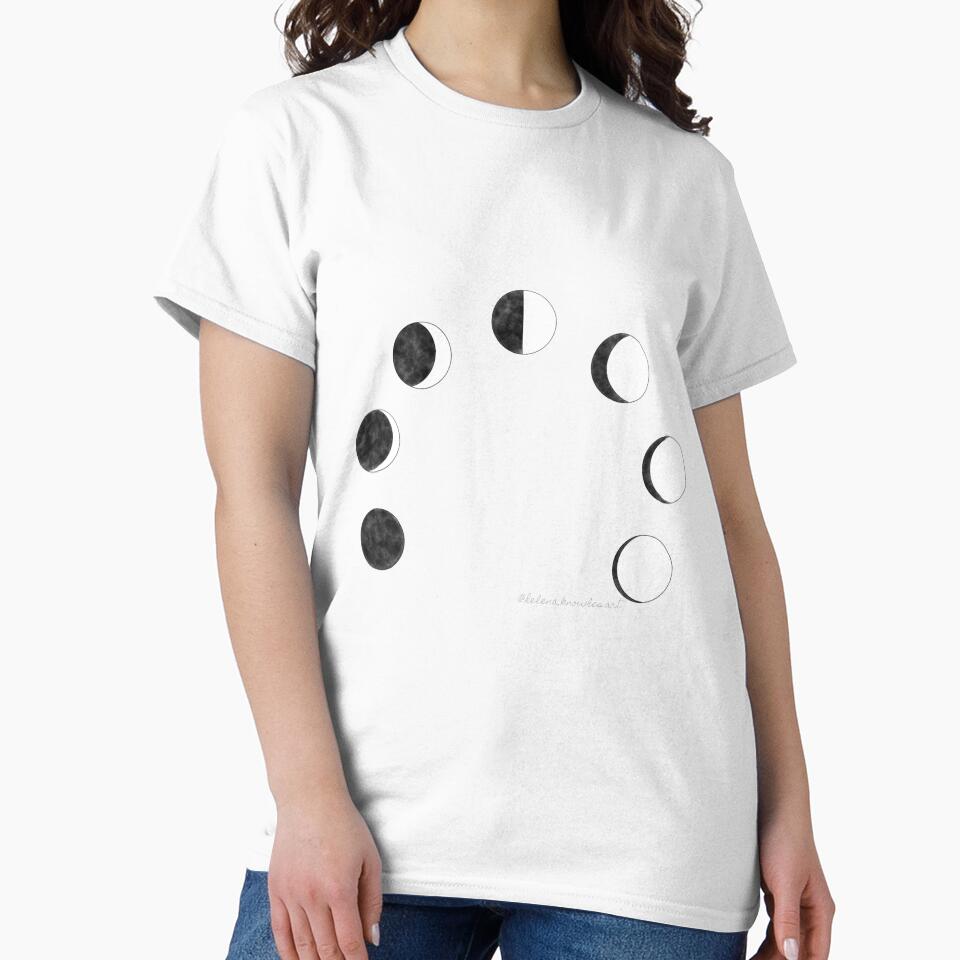 Moon Phases Black by Helena-Ks-Art T-Shirts, Hoodie, Sweatshirt | BlankRebels.com (Image 2)