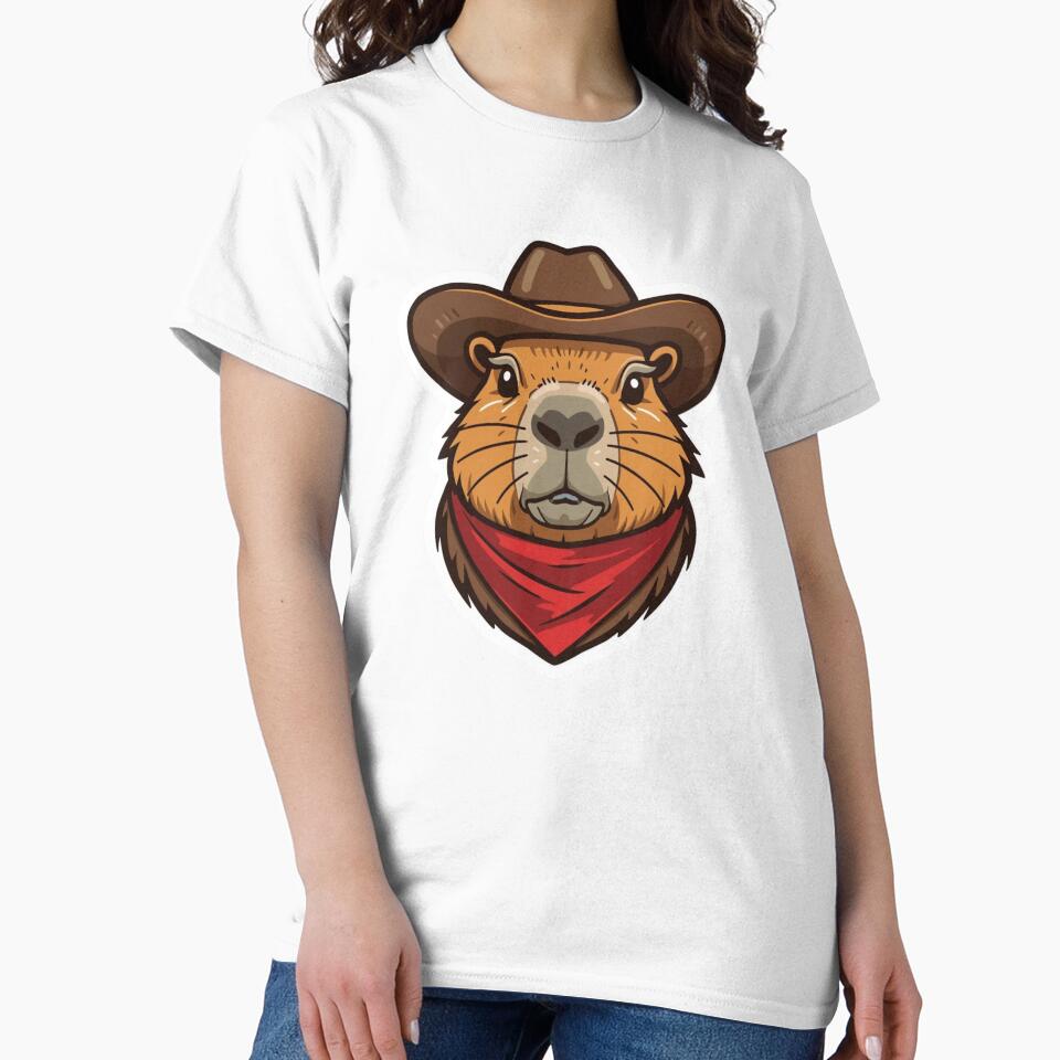Cute Cowboy Capybara Meowdy - Funny Western Animal by The Prompted Soul T-Shirts, Hoodie, Sweatshirt (Image 2)