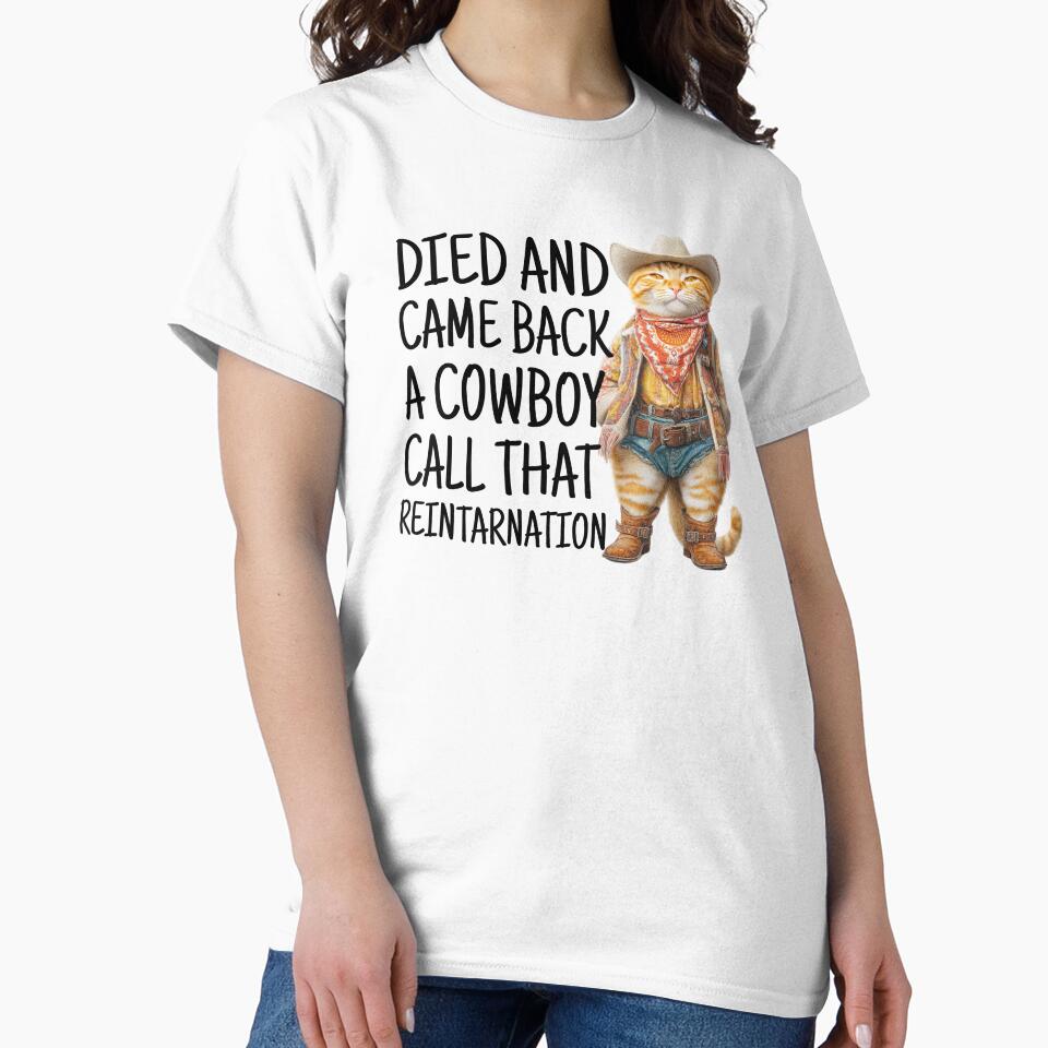 Cowboy Cat Reintarnation by RockFireMerch T-Shirts, Hoodie, Sweatshirt | BlankRebels.com (Image 2)