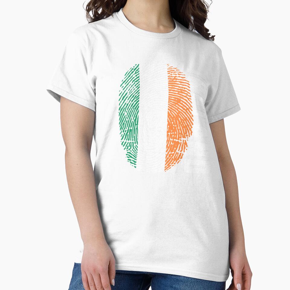 Ireland Flag Fingerprint DNA Irish by PartyShirts1