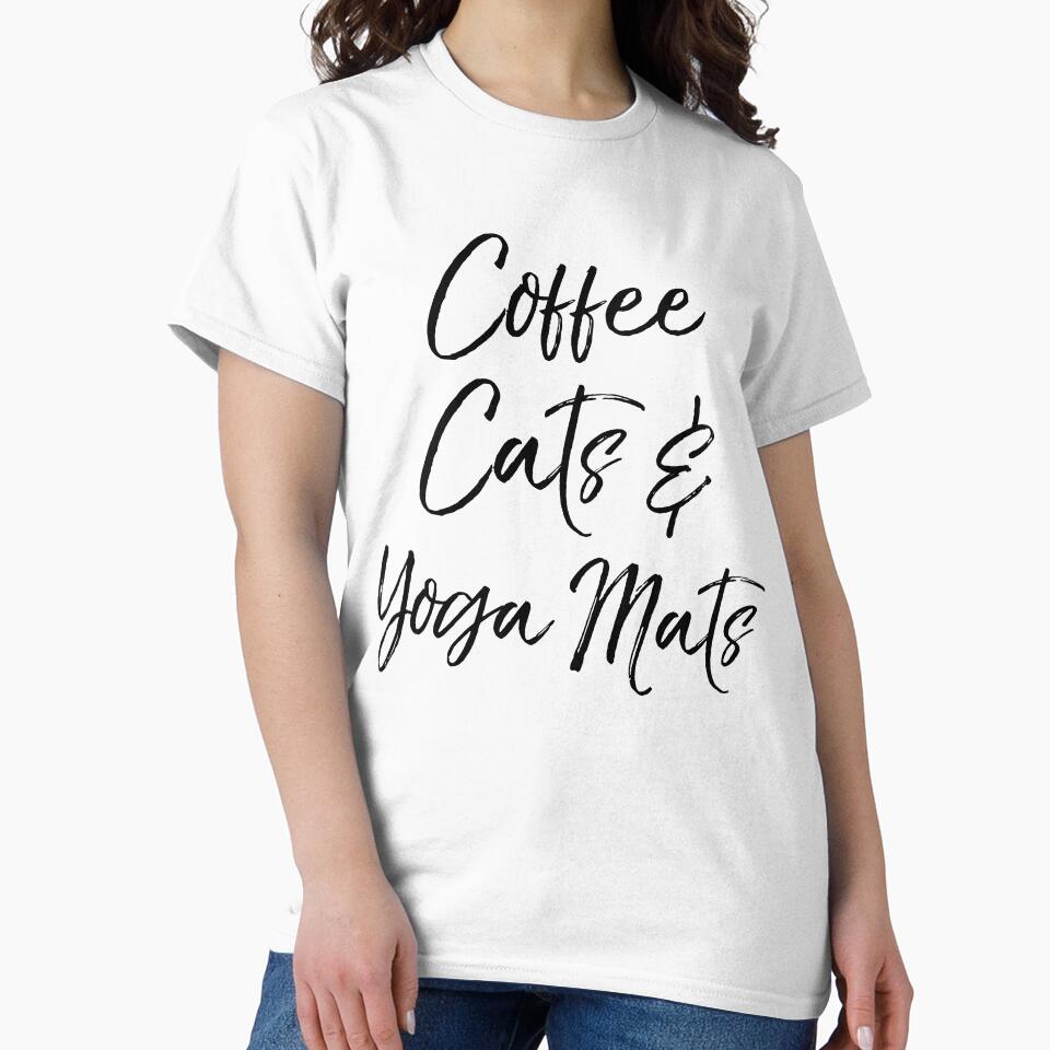 Coffee Cats & Yoga Mats Funny Workout Quote by TNDesignStudio T-Shirts, Hoodie, Sweatshirt | BlankRebels.com (Image 2)