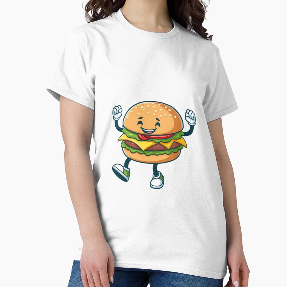 cartoon dancing burger in trainers by mr-mudge-store