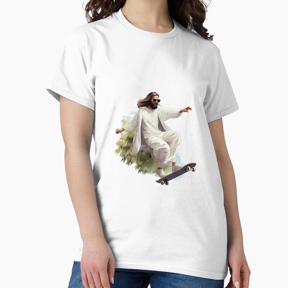 Jesus Riding a Skateboard by LucasMinimal T-Shirts, Hoodie, Sweatshirt | BlankRebels.com (Image 2)