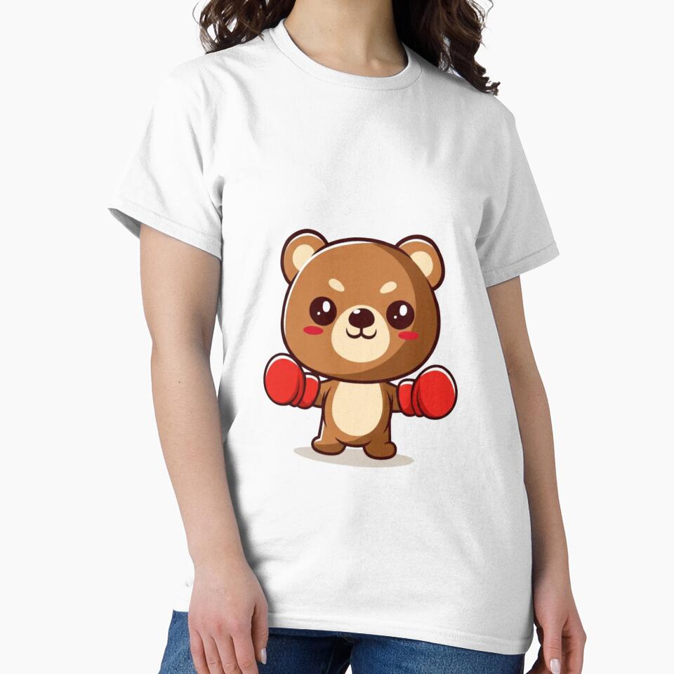Boxing Bear – Funny Kawaii Chibi Bear with Boxing Gloves | Premium Minimalist Workout Design by ColorSplash123