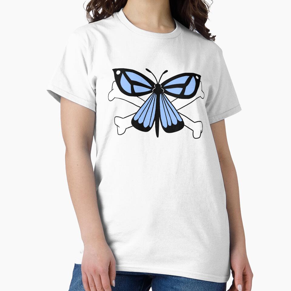 Crossbone Butterfly (blue) by gross-girl99 T-Shirts, Hoodie, Sweatshirt | BlankRebels.com (Image 2)