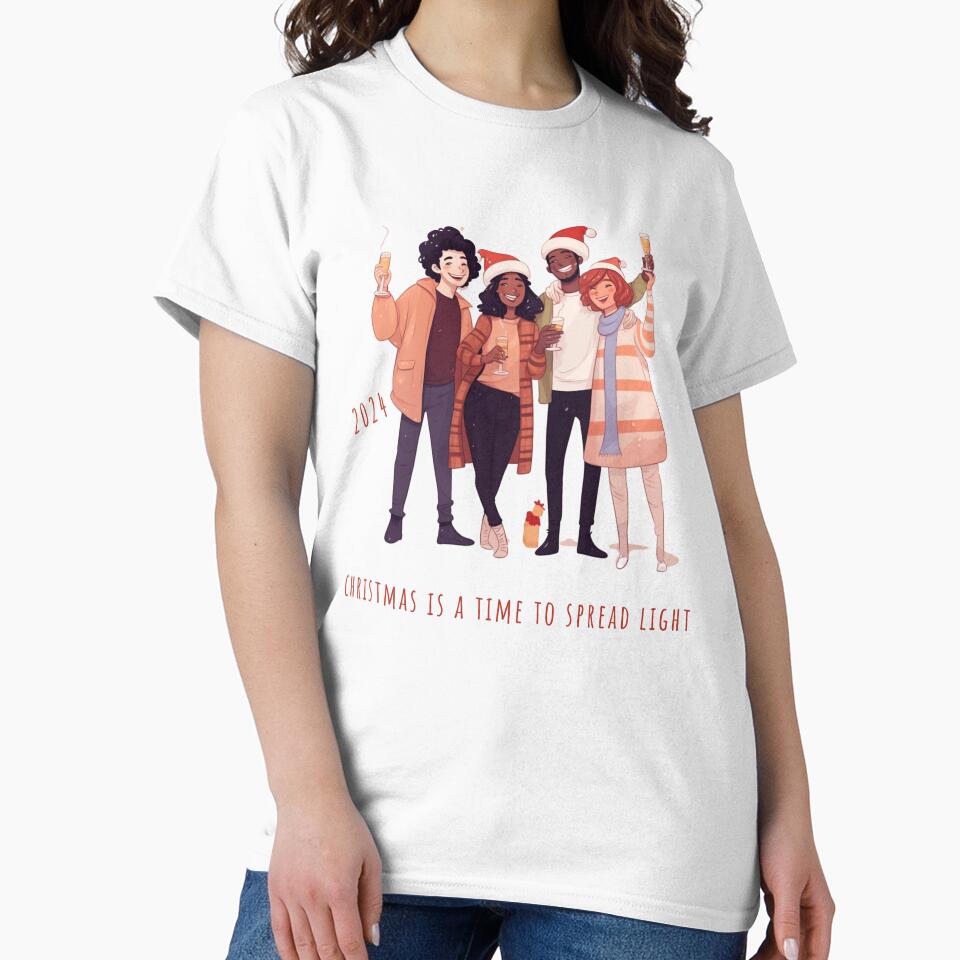 It is Time to Spread Christmas Light -  Surprise Christmas Gift for Friends by WeekendSurprise T-Shirts,... (Image 2)